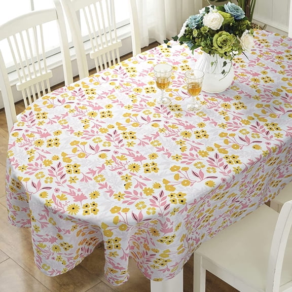 Country Oval Tablecloth 60x102in for Oval Table Waterproof Floral Table Cloths for Dining Room Indoor Outdoor Table Cloth