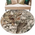 thumbnail image 1 of Country Owl Large Area Rugs for Bedroom Living Room, Soft Non Slip Carpet Bedside Rug, Rustic Sping Floral Botanical Postmark Round Floor Cover Kitchen Accent Rug 7' for Dining Room/Office, 1 of 9