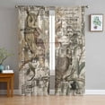 thumbnail image 1 of Country Owl Sheer Curtains 96 Inches Long 2 Panels Set, Window Sheer Curtains for Living Room/Bedroom, Rustic Sping Floral Botanical Postmark Light Filtering Rod Pocket Curtain 52'' x 96'' x 2, 1 of 7