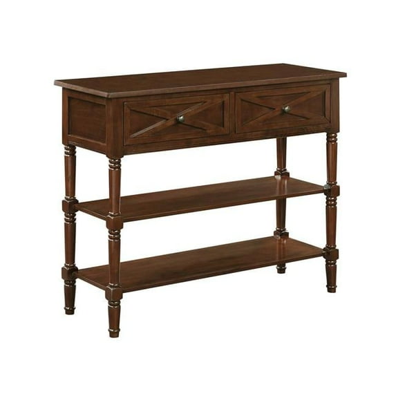 Country Oxford 2 Drawer Console Table, Espresso