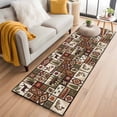 thumbnail image 1 of Country Patch Plaid Kitchen Runner Rug 2x6 Washable Runners for Hallway Non Slip Brown Farmhouse Retro Bear Deer Cabin Large Area Rug Indoor Floor Carpet for Bathroom Laundry Entryway Bedroom, 1 of 8