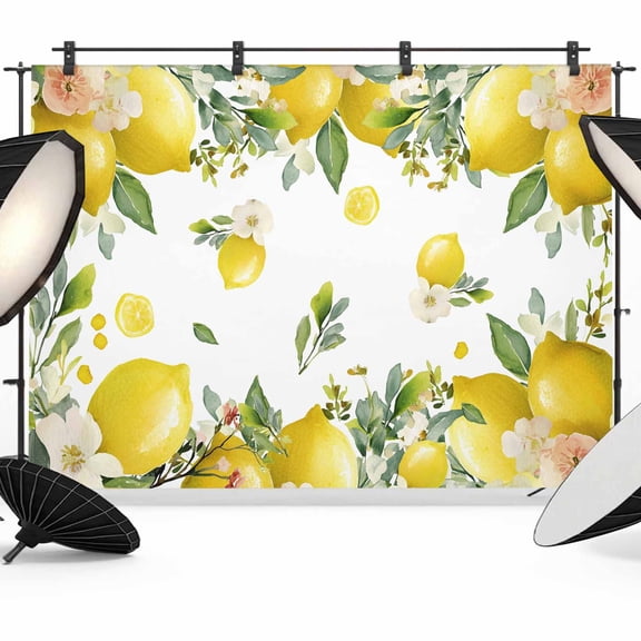 Country Photography Backdrop 7x5FT, Vintage Yellow Lemon Flowers Farm Photo Backdrops, Background for Photography Studio Photo Studio Background, Back Drop for Photoshoot