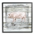 thumbnail image 1 of Country Pink Pig over Book Collage Rustic Pattern Animals & Insects Framed Art Print Wall Art, 17x17, 1 of 7