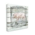 thumbnail image 1 of Country Pink Pig over Book Collage Rustic Pattern Animals & Insects Gallery-Wrapped Canvas Print Wall Art, 17x17, 1 of 6