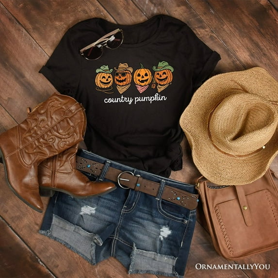 Country Pumpkin Rustic T-Shirt, Cute Fall Tee for Autumn Season