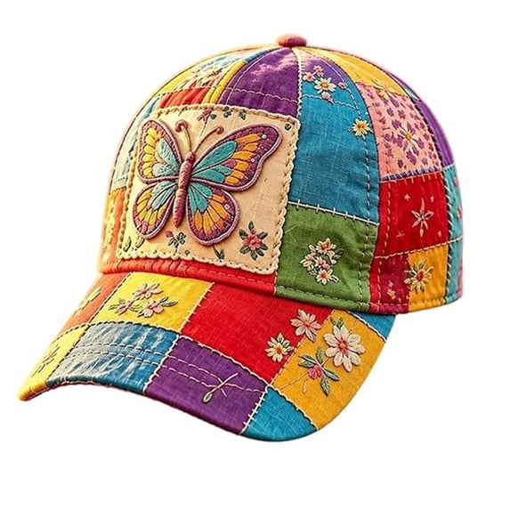 Country Queen Holly Dolly Butterfly Floral Hat Adjustable Flower Baseball Cap Lightweight Breathable Cotton Dad Hats Unisex Casual Sun Caps for Everyday Wear Music Festival Travel