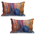thumbnail image 1 of Country Quilted Pillowcover Set of 2, Pastel Color Paint Fishing Sail Boat in the Sea Dark Image Dramatic Art Work, Standard Queen Size Pillow Cover for Bedroom, 36" x 20", Multicolor, by Ambesonne, 1 of 1