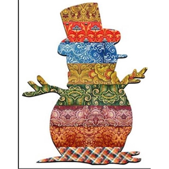 Country Quilted Snowman Christmas Door Hanger