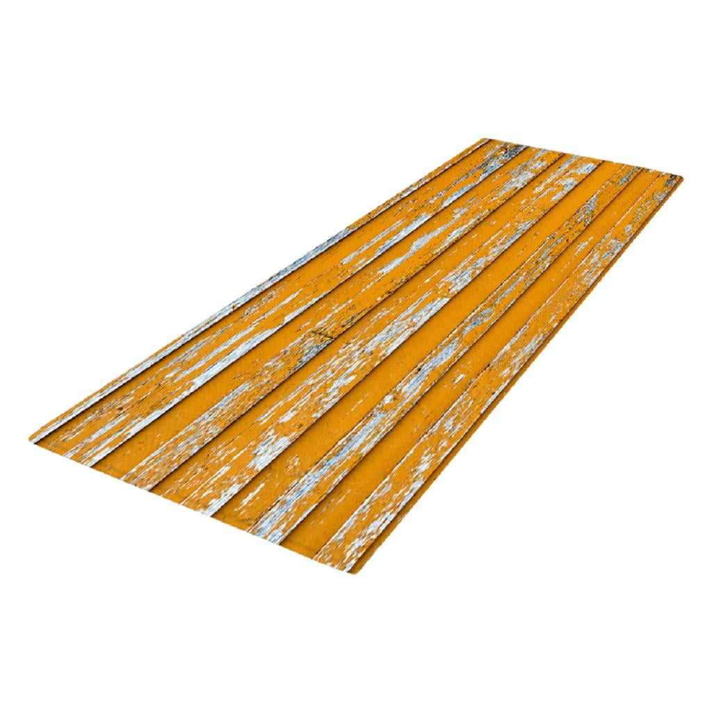 Country Retro Wood Kitchen Rugs Mats Carpet Area Runner Yellow