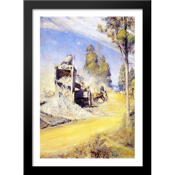 Country Road Makers 1923 28x40 Large Black Wood Framed Print Art by Tom Roberts