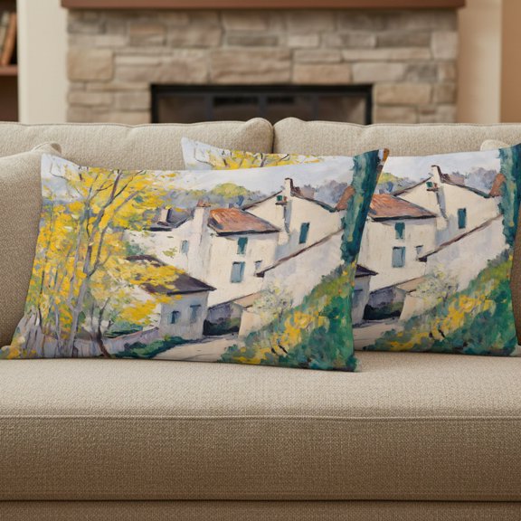 Country Road Pillow Covers Set of 2, Cypress Trees Rustic Pastoral Rural 12x20 Inch Decorative Throw Pillow Covers Soft Pillowcases with Zipper for Couch Sofa Bed Chair
