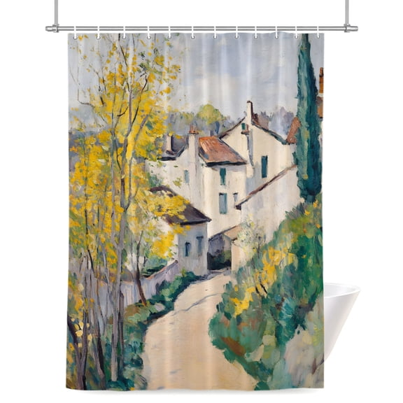Country Road Shower Curtains for Bathroom, Cypress Trees Rustic Pastoral Rural Waterproof Fabric Shower Curtain for Bathroom Bathtub Decoration, Machine Washable 36"x72"