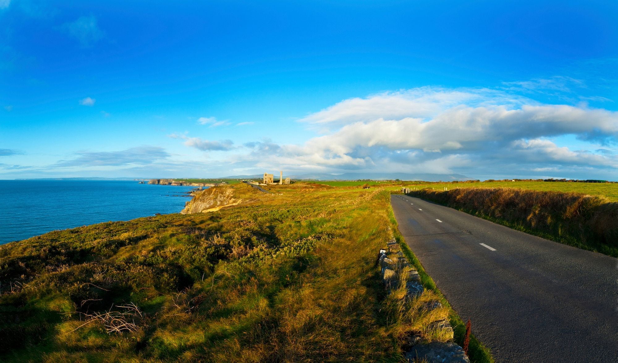 Country Road leading to the old Copper Mine Tankardstown Copper Coast Geopark Bunmahon County Waterford Republic Of Ireland Canvas Art - Panoramic Images (14 x 24)