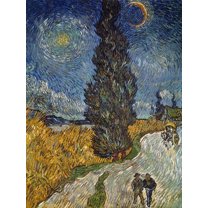 Country Road with Cypress and Star, 1890, Scenic Unframed Giclee Print Wall Art by Vincent van Gogh Sold by ArtCom