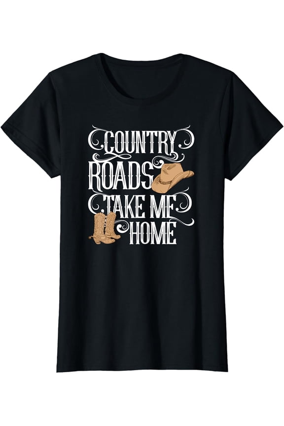 Country Roads Take Me Home Cute Music Lyrics T-Shirt