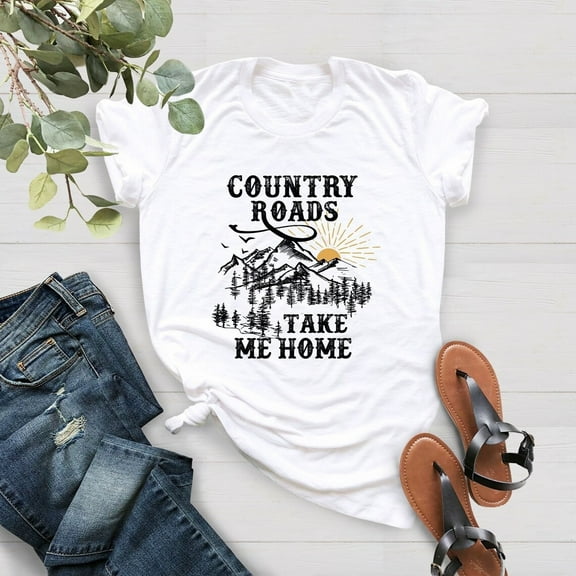 Country Roads Take Me Home Shirt, Camping Shirt, Hiking Shirt, Travel Shirt, Nature Shirt, Gift For Her, Western Shirt, Country Music Shirt