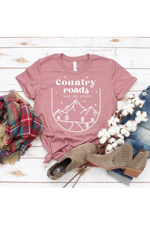 Country Roads Take Me Home T-Shirt, Travel Lover Shirt, Cool Men , Music Lover Top, Camping Tee, Western Shirts, Camper T-Shirt Tshirt All Size S-5XL