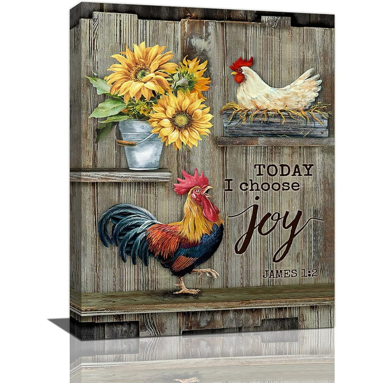 Farm Raised Canvas Wall Art Rooster Hen Sign Rustic Farmhouse Kitchen Home Decor Farm Raised Canvas Wall Art Rooster Hen Sign Rustic Farmhouse Kitchen Home Decor