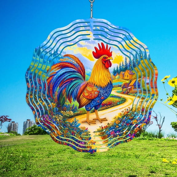 Country Roosters Wind Spinner, Chickens Wind Spinner, Farm Wind Rotator, Chicken Lovers Garden Decor, Farm Animal Gift, Farm Chicken Gift