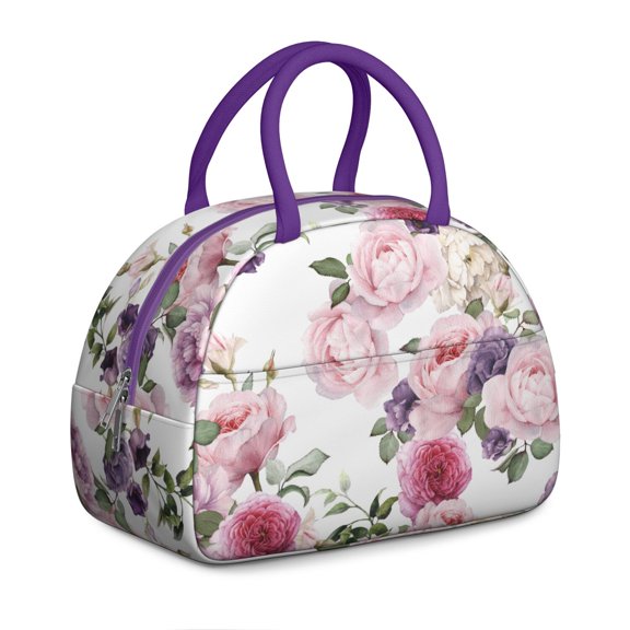 Country Rose Lunch Box - Heritage Rose Varieties, Insulated Cooler for Afternoon Tea (Vintage Charm)