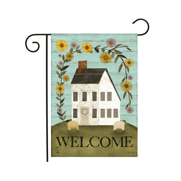 Country Saltbox Flag 12x18 POLE NOT INCLUDED Garden Flag