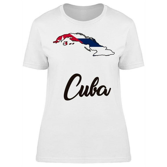 Country Shape Of Cuba T-Shirt Women -Image by Shutterstock, Female Small
