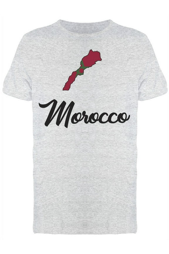 Country Shape Of Morocco T-Shirt Men -Image by Shutterstock, Male Medium