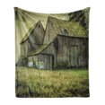 thumbnail image 1 of Country Soft Flannel Fleece Throw Blanket, Farmer Field Barn Warehouse Midwest American Style Antique Artwork Print, Cozy Plush for Indoor and Outdoor Use, 60" x 80", Multicolor, by Ambesonne, 1 of 6