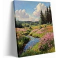 thumbnail image 1 of Country Spring wildflowers wall art wildflowers canvas painting Spring print posters A hundred flowers bloom home room bedroom wall decor, 1 of 6
