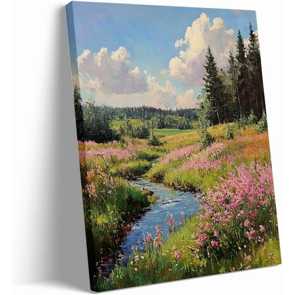 Country Spring wildflowers wall art wildflowers canvas painting Spring print posters A hundred flowers bloom home room bedroom wall decor