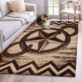 thumbnail image 1 of Country Star 3x5 Area Rugs for Living Room, Distressed Vintage Horseshoe Brown Wood Grain Non Slip Floor Mat Washable Low-Profile Indoor Carpet for Bedroom, Dining Room, Bathroom, 1 of 9