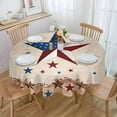 thumbnail image 1 of Country Star 4th of July Round Tablecloth 60 Inch - Waterproof Fabric Table Cloth Protector, Rustic Texas Star Blue Red Tablecloths Washable Table Cover for Kitchen Banquet Party, 1 of 6