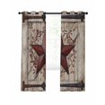 thumbnail image 1 of Country Star Blackout Curtains 96 Inch Length Vintage Dark Black Red Star Berry Beige Barn Gate Thermal Insulated Window Curtain Window Drapes 2 Panels for Bedroom Living Room 52"Wx96"L, 1 of 9