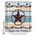 thumbnail image 1 of Country Star Blue Shower Curtains for Bathroom Waterproof Fabric Bath Curtains Decor Bath Tub Curtain Farmhouse Western Texas Star Barn Decorative Shower Curtain Sets with 12 Hooks, 72x72 Inch, 1 of 6