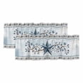 thumbnail image 1 of Country Star Blue Valances for Windows, Decorative Rod Pocket Window Valance Curtains, Farmhouse Vintage Branches Wooden Short Curtain Drapes for Kitchen/Bathroom/Living Room, 2 Panels, 42" W x 12" L, 1 of 8