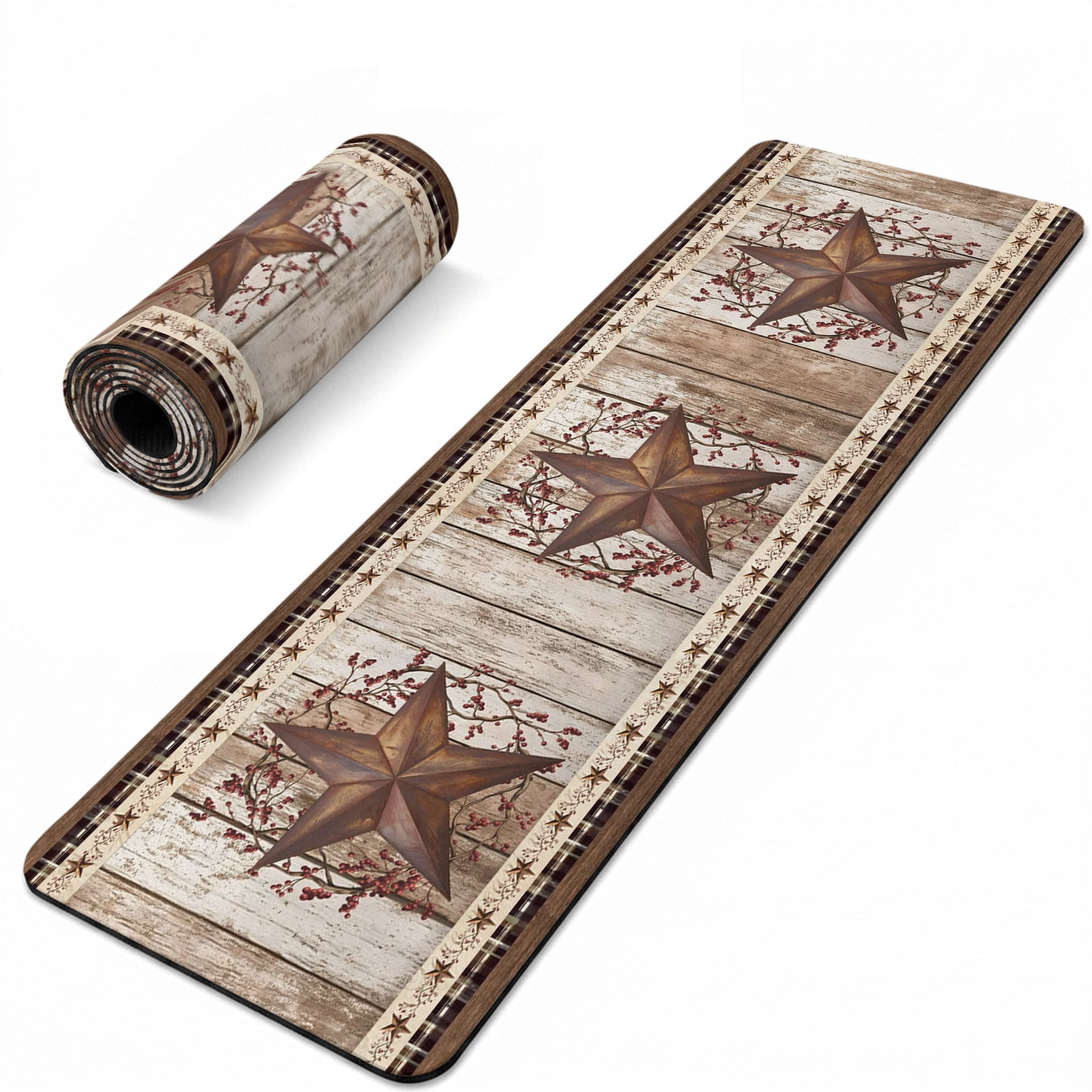 Potts Instulated Country Star Heat Insulation Mats for Countertop Rust Yellow Stars ...