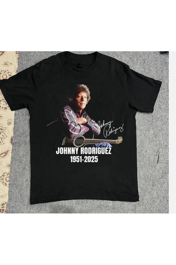 Country Star Johnny Rodriguez 1951-2025 Black All Size Tee Shirt