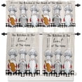 thumbnail image 1 of Country Star Live Laugh Love 3 Piece Kitchen Curtains Tiers and Valances Set, Rustic Berries Pine Cones Red Plaid Rod Pocket Short Window Treatment Tiers Curtains Panel and Valance for Cafe Bathroom, 1 of 5