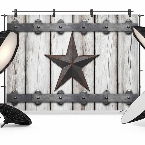 Country Star Photography Backdrop 7x5FT, Vintage Rust Grey Star Rivet Beige Wood Board Photo Backdrops, Background for Photography Studio Photo Studio Background, Back Drop for Photoshoot