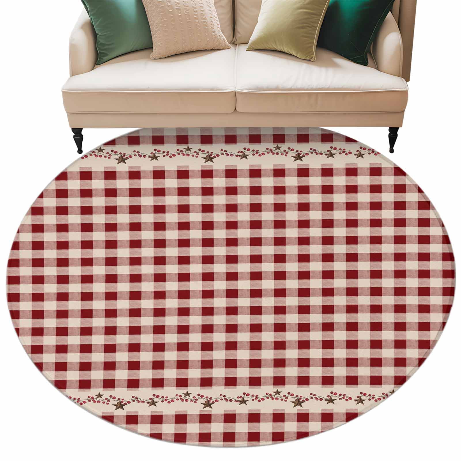 Country Star Plaid Large Area Rugs for Bedroom Living Room, Soft Non ...