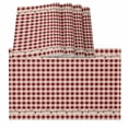 thumbnail image 1 of Country Star Plaid Placemats for Dinning Table Set of 4, Retro Red American Farm Barn Berry Burlap Kitchen Place Mats Waterproof Cloth Table Mats, Indoor Outdoor Placemats Easy Clean Dinner Decor, 1 of 8
