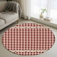 thumbnail image 1 of Country Star Plaid Round Rug 3ft Washable Circle Entryway Rugs Non Slip Retro Red American Farm Barn Berry Area Rug Indoor Floor Carpet for Bedroom Kitchen Living Room Home Office Dining Room Nursery, 1 of 8
