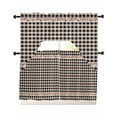 thumbnail image 1 of Country Star Plaid Swag Kitchen Curtains Sets for Windows 24 Inch Length, Black Retro American Farm Barn Berry Short Window Curtain Panels Swags Valances and Tiers 3 Piece Set for Cafe/Dining Room, 1 of 5