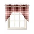 thumbnail image 1 of Country Star Plaid Swag Valances for Windows, Small Curtains Drapes, Retro Red American Farm Barn Berry Kitchen Window Curtains Over Sink Window Treatment Valance for Bedroom/Bathroom 56"x36", 1 of 5