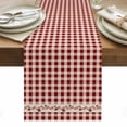 thumbnail image 1 of Country Star Plaid Table Runner - 36 Inch Long, Kitchen Dining Table Runner Dresser Scarves, Retro Red American Farm Barn Berry Farmhouse Decor for Coffee Tables Wedding Party Banquet, 1 of 8