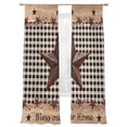 thumbnail image 1 of Country Star Sheer Curtains 108 Inch Long 2 Panels, Farmhouse Texas Star Vintage Black Plaid Light Filtering Rod Pocket Semi Sheer Curtains, Sheer Voile Drapes for Living Room Bedroom, 52"x108", 1 of 5