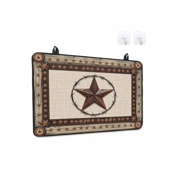 Country Star Stove Top Covers for Electric Stove, 28'x20'' Farmhouse Texas Star Vintage Wood Grain Glass Ceramic Stove Cover Foldable Rubber Mat Heat Resistant Cooktop Protector for Kitchen
