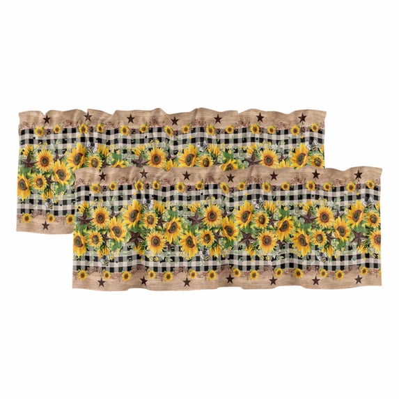 Country Star Sunflower Window Valance, Vintage Flowers 2 Pack ...