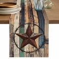 thumbnail image 1 of Country Star Table Runner, Farmhouse Texas Star Cotton Linen Kitchen Table Decoration Washable Dining Tabletop Runners for Home Party Decor 13x60 Inches, 1 of 9