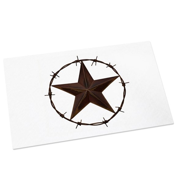 Country Star Texture Door Mat 16x24 Inch Western Farm Traditional Texas Style Entryway Rug with Non-Slip Rubber, Front Door Mat Indoor Floor Mats for Living Room Bathroom Bedroom Home Office